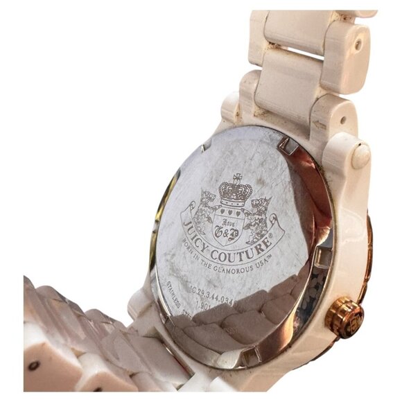 Juicy Couture Women 1901591 HRH Rose Gold Plastic white Band Watch - Picture 4 of 5